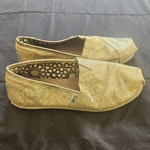 TOMS Women's Gold Slip-On Shoes